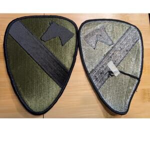 Large Vintage Us Army 1st Cavalry Cav Patch Newer Iron on Od Green Black Horse